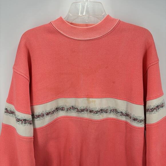 Vintage 80s Rusty Surf Skate Crewneck Sweatshirt Distressed Pink Mens Large RARE - Picture 3 of 16